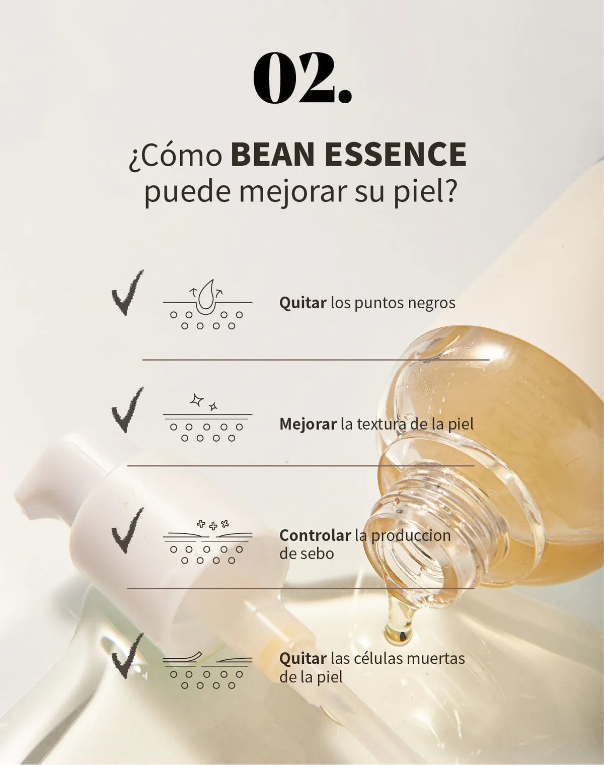 Mixsoon Bean Essence 50ml – Hidrata, Exfolia y Suaviza la Textura de tu Piel